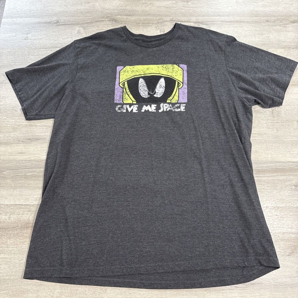 Marvin the Martian Shirt Give Me Space Looney Tunes Men's 4XL Charcoal Tee